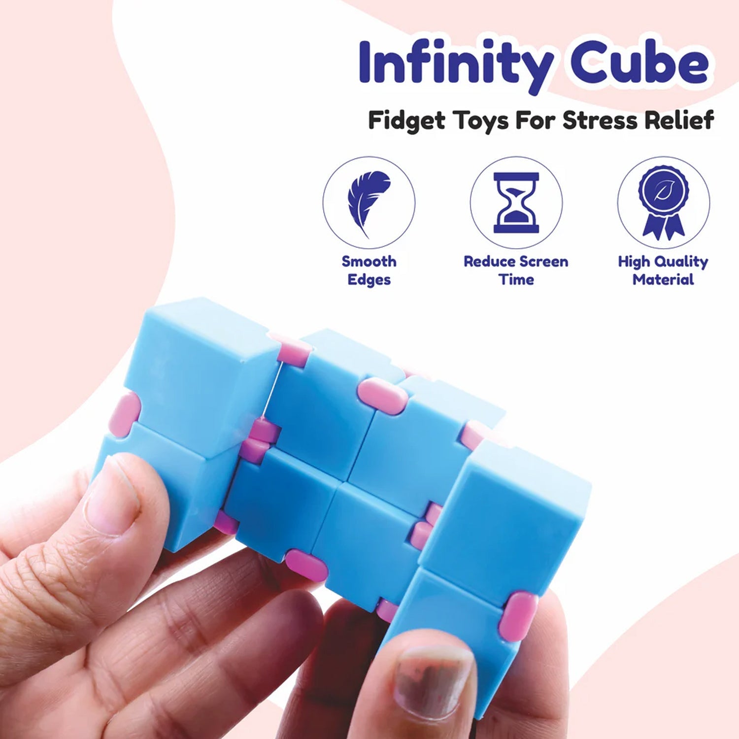 Infinity Cube Fidget Toy Stress Relief Hand Puzzle for Kids & Adults 1 Pc Infinity Cube Fidget Toy Stress Relief Hand Puzzle for Kids & Adults 1 Pc